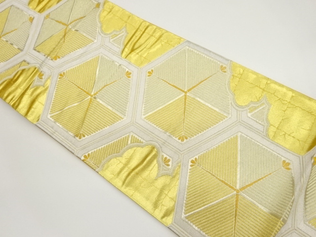 亀甲に松・雲模様織出し袋帯